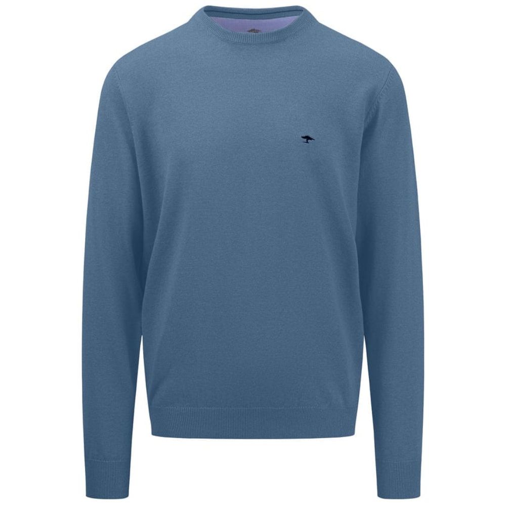 FYNCH HATTON CLASSIC ROUND NECK LIGHT BLUE MEN SWEATER